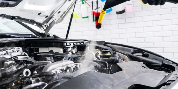 Is it safe to wash engine bay with water?