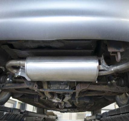 What is the temperature of the exhaust gas in the muffler