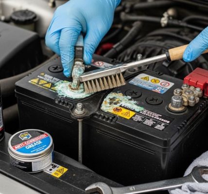 Car battery terminals cleaning process